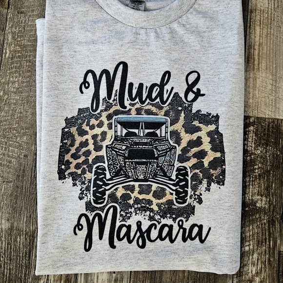 Riding shirt atv sxs utv popular mudding trending cheetah print mud and mascara - Picture 1 of 1